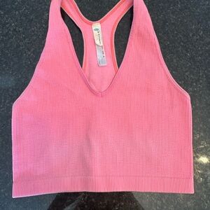 FP Movement by Free People Pink Ribbed Racerback Top